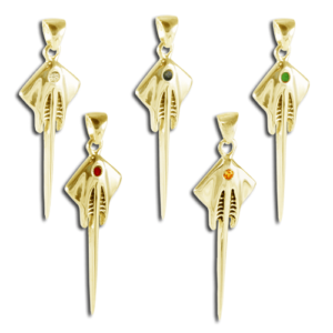 Gold Gemstone C7 Stingray Pendant