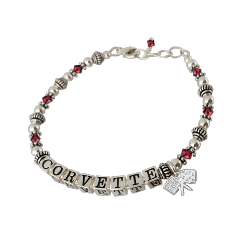 C2 Corvette Siam Bead Bracelet