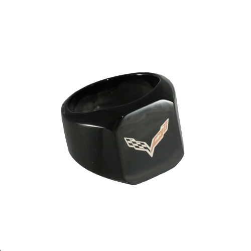 C7 Corvette stainless signet ring