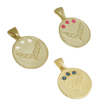 Round Gemstone C7 Emblem Pendant