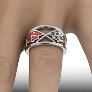 Ladies C3 Corvette Ring on Finger